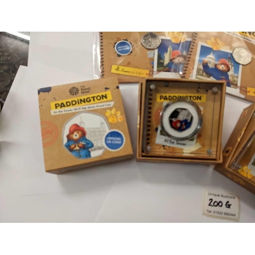 200M - Two boxed Paddington 2019 silver proof coins 'At the Tower' and 'At St. Paul's' 2 sealed Paddington ... 