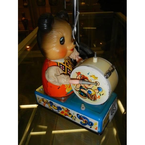 463 - A vintage circus act clockwork toy.