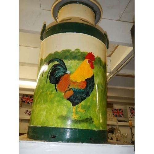 478 - A large old hand painted milk churn. COLLECT ONLY.