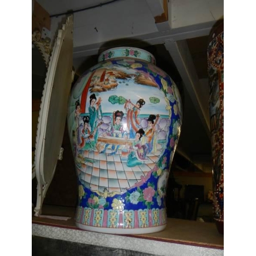 488 - A hand painted Chinese vase.