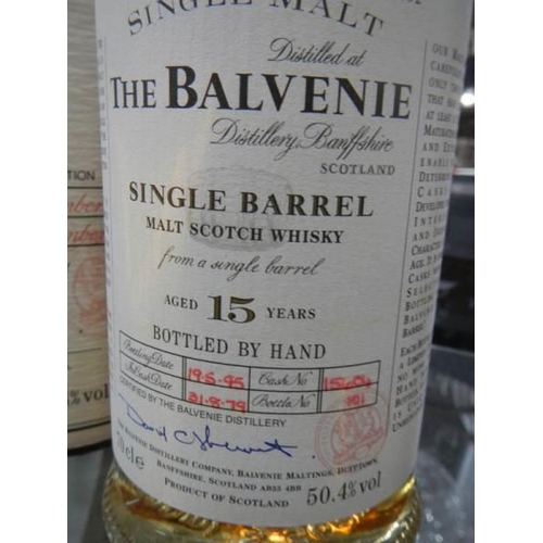 499 - A boxed bottle of Balvenie 15 year single malt whisky.