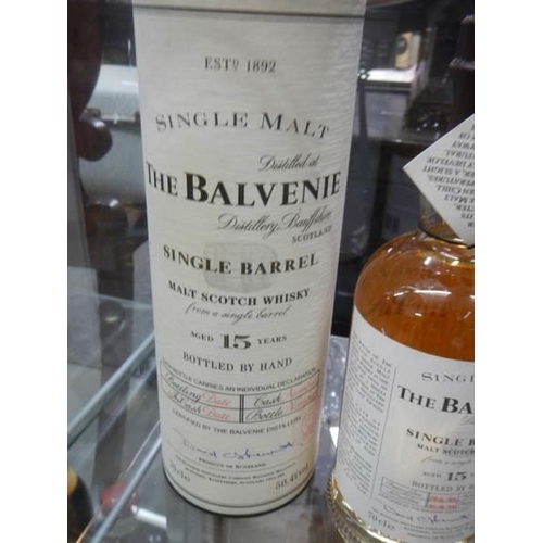 499 - A boxed bottle of Balvenie 15 year single malt whisky.