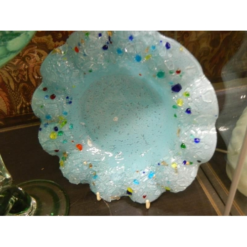 531 - A 20th century glass comport and dish.