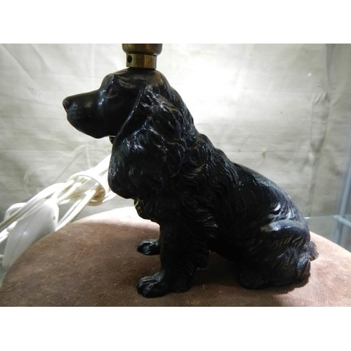 541 - A good 1930's spelter table lamp featuring a cocker spaniel.