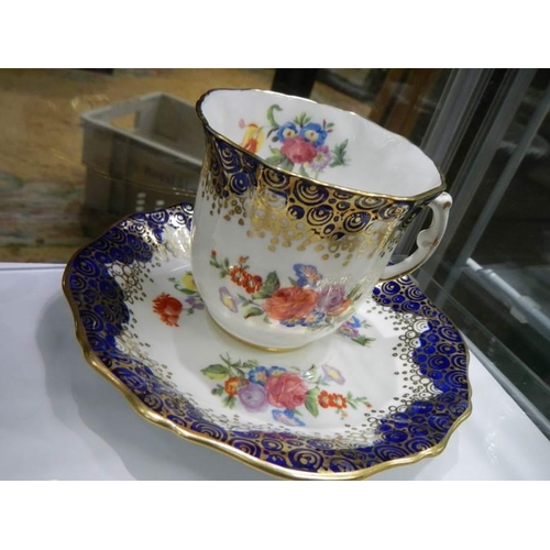 543 - Four fine china tea cups and saucers including Aynsley.