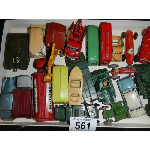 561 - A tray of play worn die cast models.