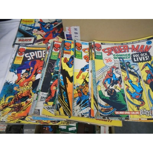 592 - A good collection of mainly British Bronze Age Marvel comics including Spiderman Comics Weekly inclu... 