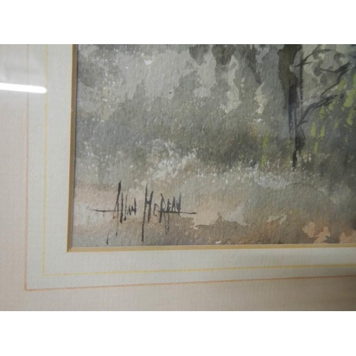 618 - A framed and glazed watercolour rural scene, 73 x 58 cm.