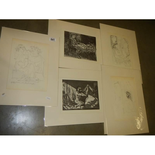 641 - Pablo Picasso (1881-1973) Collection of 6 x prints mainly nudes circa 1956 Vollard suite. All mounte... 