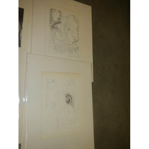 641 - Pablo Picasso (1881-1973) Collection of 6 x prints mainly nudes circa 1956 Vollard suite. All mounte... 