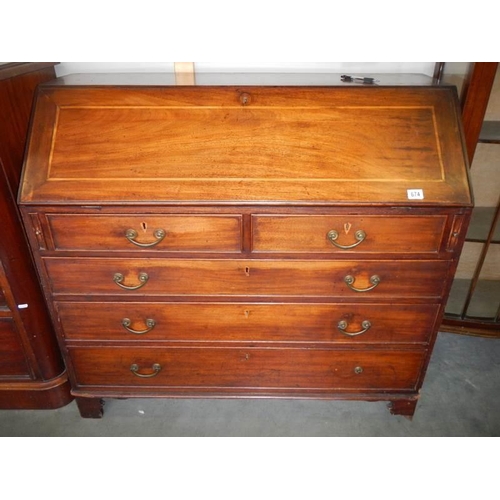 674 - A mid Victorian mahogany bureau,