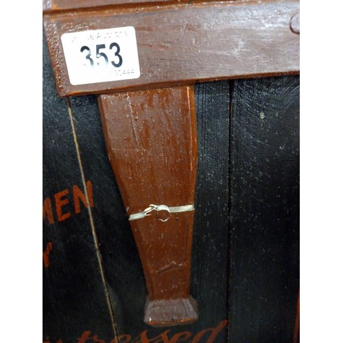 353 - A Knightsbridge Billiard Room wooden sign. COLLECT ONLY.