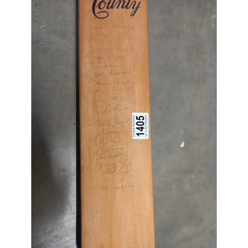 1405 - A signed cricket bat.  COLLECT ONLY.