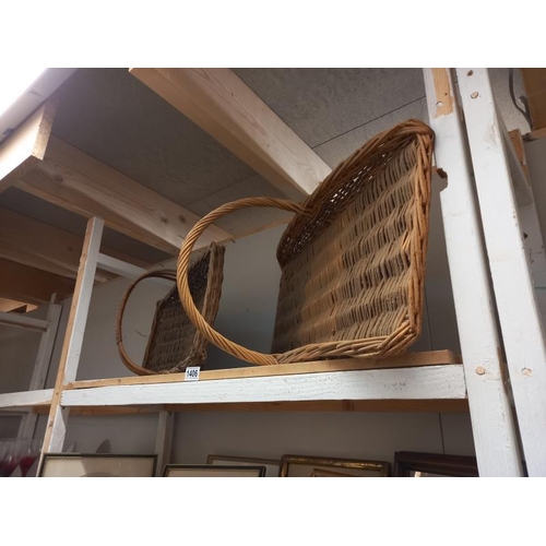 1406 - A pair of vintage wicker bread trays