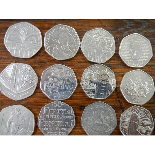 170A - Nineteen collectable fifty pence pieces.