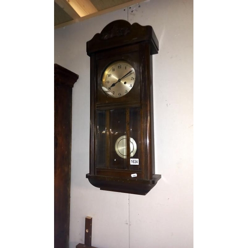 1634 - An Edwardian wall clock, COLLECT ONLY.