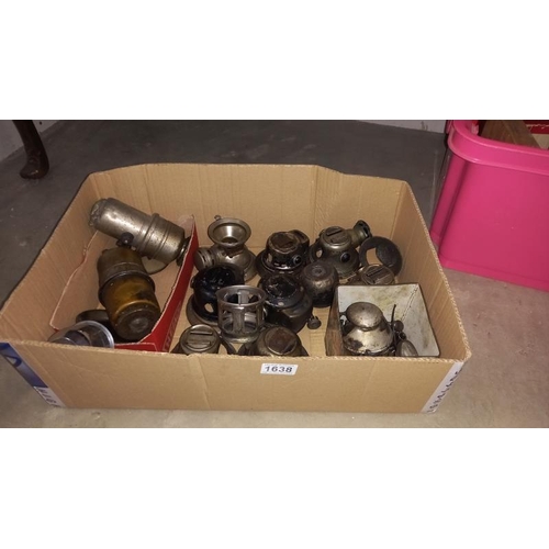 1638 - A quantity of carbide lamp spares etc.