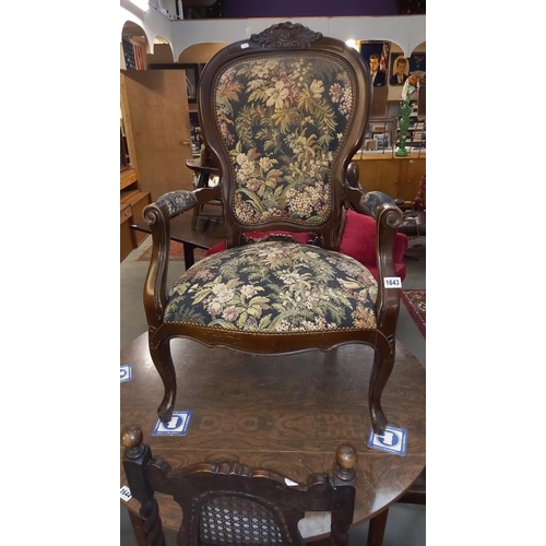 1643 - An Edwardian wing armchair COLLECT ONLY.