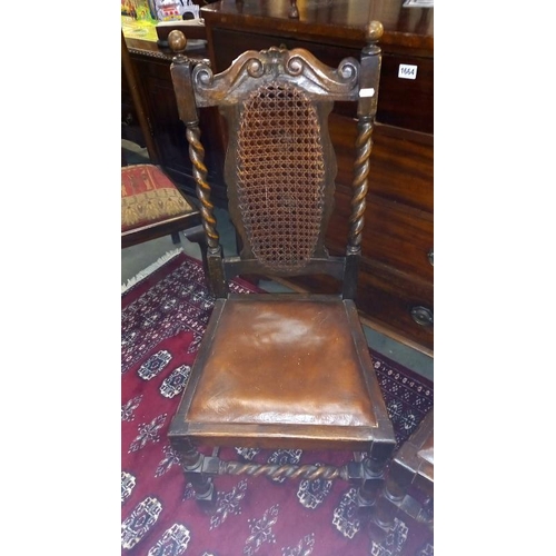 1645 - 4 Victorian oak dining chairs with bergère backs COLLECT ONLY.