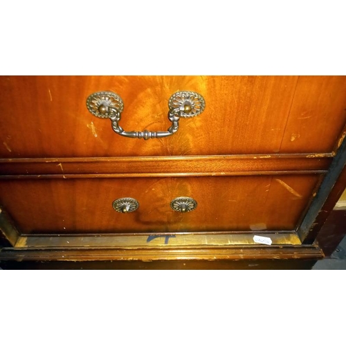 1677 - A mahogany double pedestal desk with leather inset top, COLLECT ONLY.