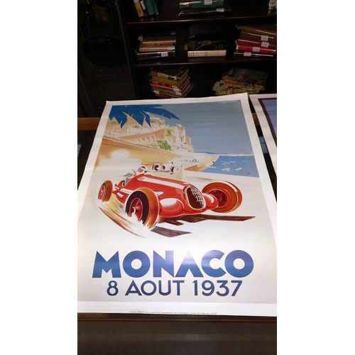 1681 - 3 vintage posters including Grand Prix, Monaco etc.