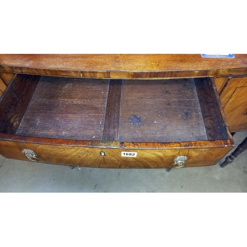 1682 - An Edwardian mahogany sideboard COLLECT ONLY.