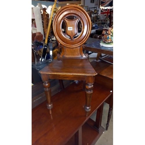 1683 - A 19th century shield back hall chair COLLECT ONLY.