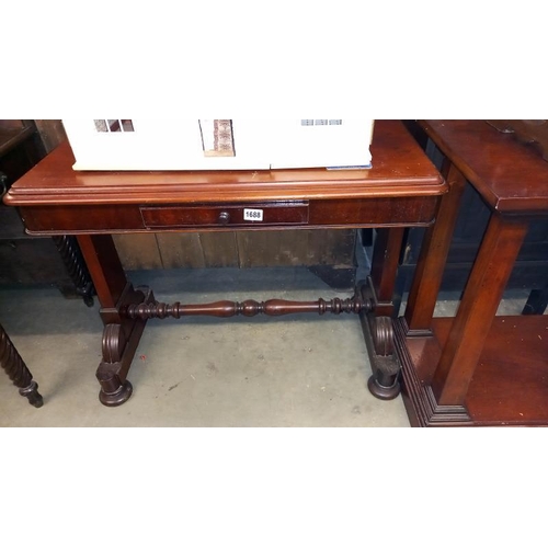 1688 - A mahogany hall table with drawer