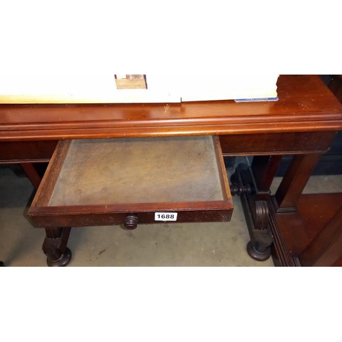 1688 - A mahogany hall table with drawer