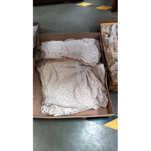 560E - 3 boxes of assorted lace & linen