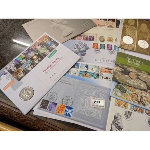 200H - A collection of 15 coin/stamp covers.