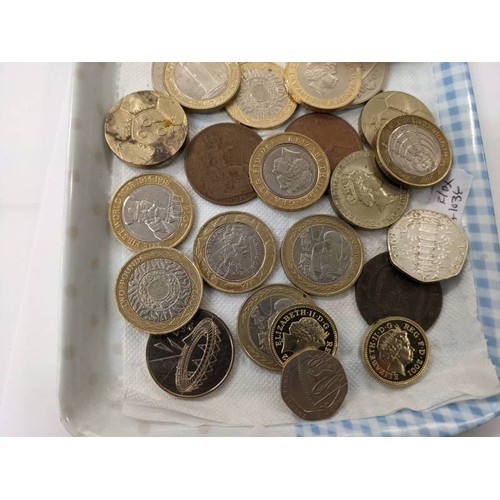 200J - A mixed lot of unusual coins including 50p & £2 including a copy of the Kew Gardens 50p, no date 20p... 