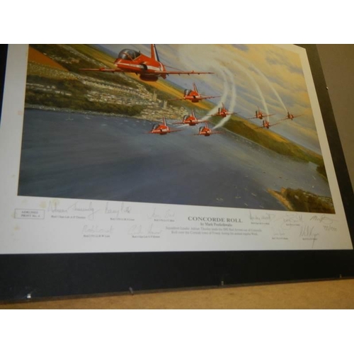 17 - Three framed and glazed aeronautical prints including one signed.