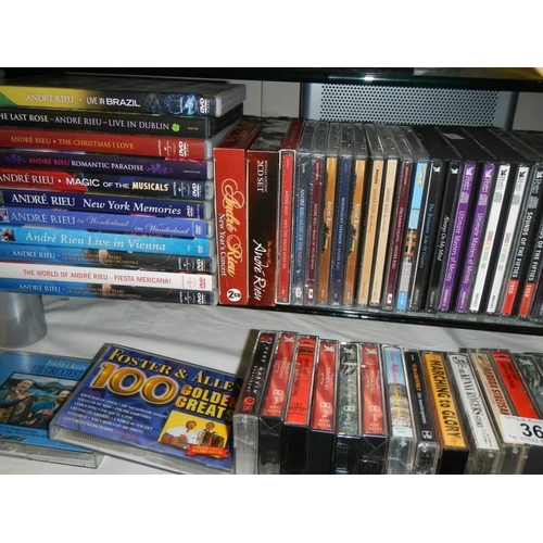 36 - A good lot of cassette tapes, CD's and DVD's mainly by Andre' Rieu.