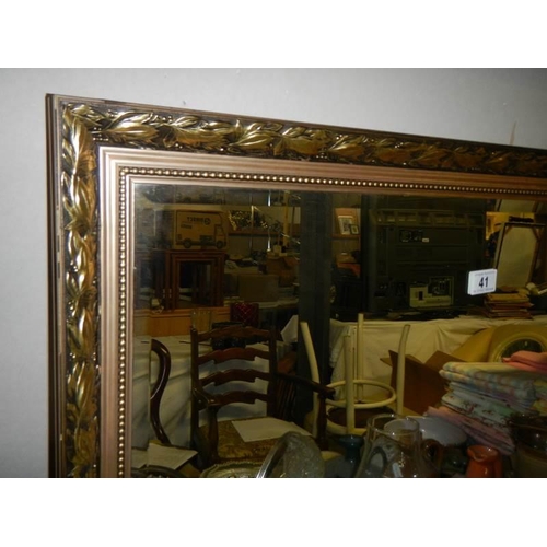 41 - A gilt framed bevel edged mirror,. COLLECT ONLY.