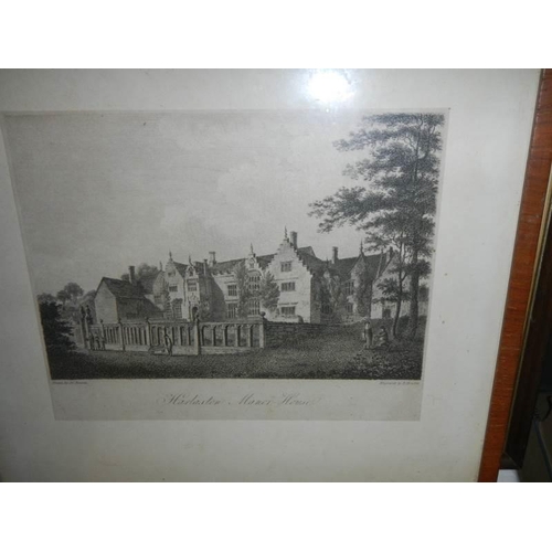 99 - Eight framed and glazed early 20th century engravings. COLLECT ONLY.