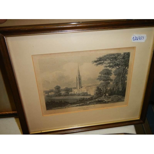 99 - Eight framed and glazed early 20th century engravings. COLLECT ONLY.