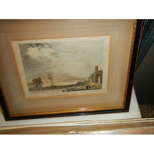 99 - Eight framed and glazed early 20th century engravings. COLLECT ONLY.