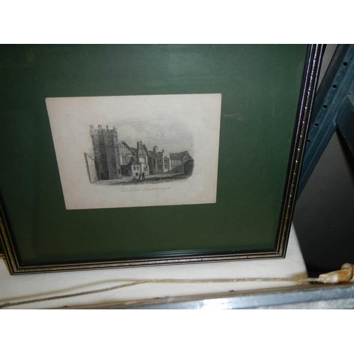 99 - Eight framed and glazed early 20th century engravings. COLLECT ONLY.