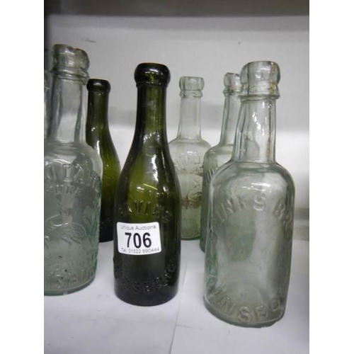 706 - A quantity of vintage bottles, all Gainsborough, most chipped on neck rim.