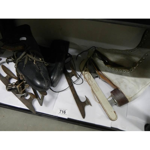 716 - Two pairs of vintage ice skates.