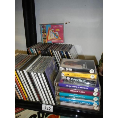 722 - A selection of Cd's and cassettes including Goon show, Bing Crosby etc.,