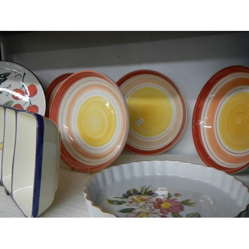 734 - A Royal Worcester Pershore flan dish and other table ware.