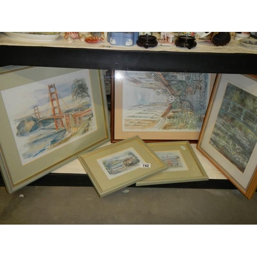 742 - A selection of prints of San Francisco etc.,