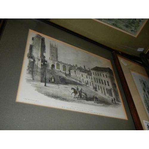 826 - A mixed lot of framed prints and engravings,. COLLECT ONLY.