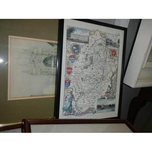 826 - A mixed lot of framed prints and engravings,. COLLECT ONLY.