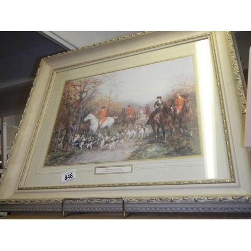 848 - A framed and glazed print entitled 'Through the Copse' by Heywood Hardy, COLLECT ONLY.