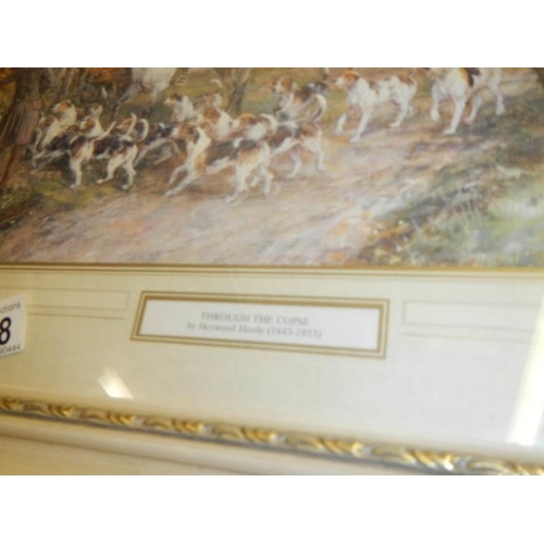 848 - A framed and glazed print entitled 'Through the Copse' by Heywood Hardy, COLLECT ONLY.