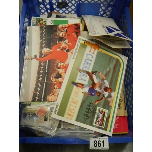 861 - A box of stamps including first day covers etc.,