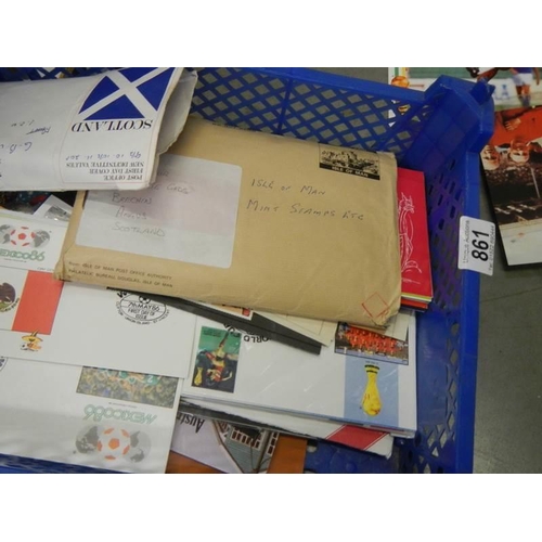 861 - A box of stamps including first day covers etc.,